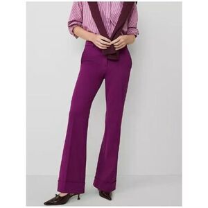 Ann Taylor Factory High Rise Cuffed Hem Tab Waist Trousers